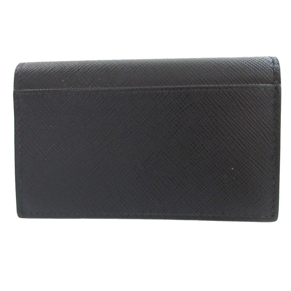 美品 プラダ サフィアーノレザー ブラック 黒 カードケース 1325【中古】PRADA