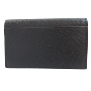 美品 プラダ サフィアーノレザー ブラック 黒 カードケース 1325【中古】PRADA