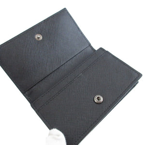 美品 プラダ サフィアーノレザー ブラック 黒 カードケース 1325【中古】PRADA