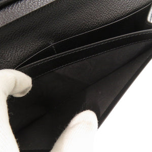 美品 プラダ レザー グレー 二つ折り長財布 二つ折り長札入れ 長財布 1332【中古】PRADA メンズ