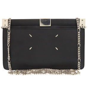メゾン マルジェラ レザー ブラック チェーンショルダーバッグ クラッチバッグ 黒 1335【中古】Maison Margiela