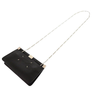メゾン マルジェラ レザー ブラック チェーンショルダーバッグ クラッチバッグ 黒 1335【中古】Maison Margiela