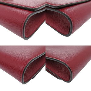 美品 サルヴァトーレフェラガモ ガンチーニ チェーンショルダーバッグ AU-22/D881 レザー ボルドー 赤 1355【中古】Salvatore Ferragamo