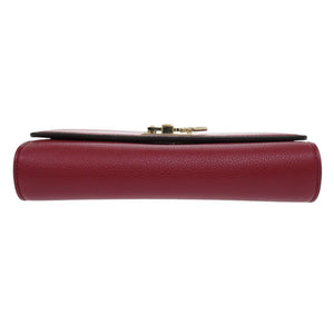 美品 サルヴァトーレフェラガモ ガンチーニ チェーンショルダーバッグ AU-22/D881 レザー ボルドー 赤 1355【中古】Salvatore Ferragamo