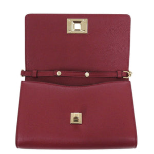 美品 サルヴァトーレフェラガモ ガンチーニ チェーンショルダーバッグ AU-22/D881 レザー ボルドー 赤 1355【中古】Salvatore Ferragamo