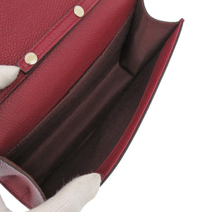 美品 サルヴァトーレフェラガモ ガンチーニ チェーンショルダーバッグ AU-22/D881 レザー ボルドー 赤 1355【中古】Salvatore Ferragamo