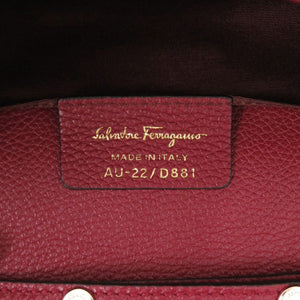 美品 サルヴァトーレフェラガモ ガンチーニ チェーンショルダーバッグ AU-22/D881 レザー ボルドー 赤 1355【中古】Salvatore Ferragamo