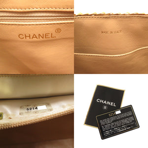 美品 シャネル カゴバッグ ベージュ ストロー レザー ゴールド金具 5番台 ココマーク ターンロック ショルダーバッグ 1372-2 【中古】 CHANEL