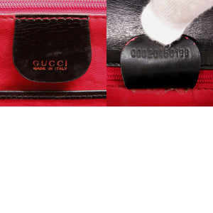 美品 グッチ 2WAY バンブー 000 2046 0188 レザー ブラック ハンドバッグ 黒 1373【中古】GUCCI