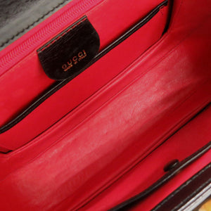 美品 グッチ 2WAY バンブー 000 2046 0188 レザー ブラック ハンドバッグ 黒 1373【中古】GUCCI