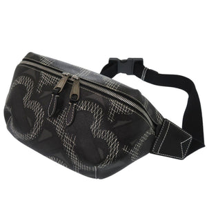 美品 バーバリー TBモノグラム ボディバッグ ワンショルダー ウエストバッグ PVC ブラック 1380【中古】BURBERRY