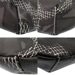 美品 バーバリー TBモノグラム ボディバッグ ワンショルダー ウエストバッグ PVC ブラック 1380【中古】BURBERRY