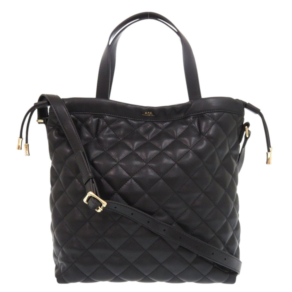 新品同様 アーペーセー SHOPPING NINON ニノン F61833 ブラック 合成皮革 2wayハンドバッグ 黒 1388【中古】A.P.C.