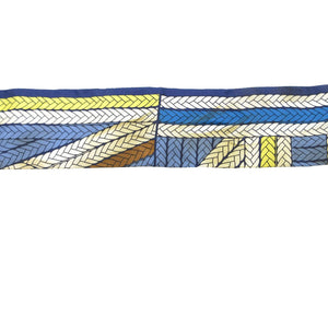 美品 エルメス ツイリー トレスH スカーフ シルク ブルーラヴァンド/マリン/ジョーヌ 1391【中古】HERMES