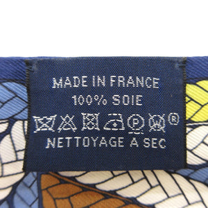 美品 エルメス ツイリー トレスH スカーフ シルク ブルーラヴァンド/マリン/ジョーヌ 1391【中古】HERMES