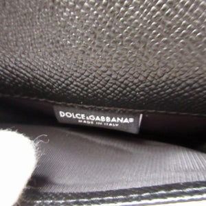 未使用 ドルチェアンドガッパーナ ロゴプレート レザー ブラック 黒 メンズ 名刺入れ カードケース 1398【中古】DOLCE＆GABBANA