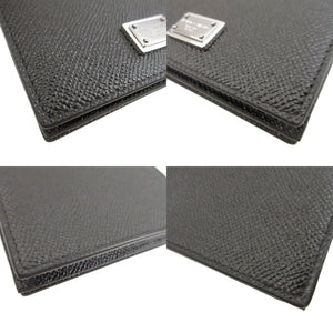 未使用 ドルチェアンドガッパーナ ロゴプレート レザー ブラック 黒 メンズ 名刺入れ カードケース 1398【中古】DOLCE＆GABBANA