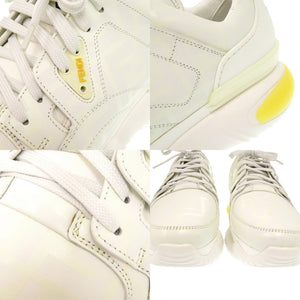 未使用 フェンディ サイズ6 1/2 レザー ホワイト イエロー スニーカー 1416【中古】FENDI メンズ