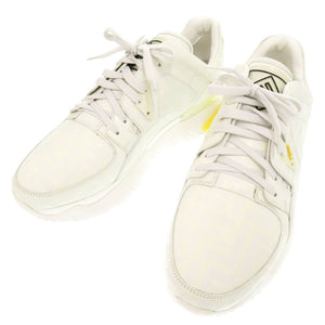 未使用 フェンディ サイズ6 1/2 レザー ホワイト イエロー スニーカー 1416【中古】FENDI メンズ