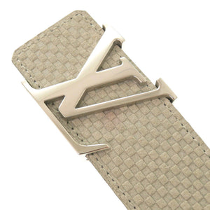 美品 ルイ ヴィトン サンチュール LVイニシャル  M9712 レザー スエード グレー ベルト LV 1421【中古】LOUIS VUITTON メンズ