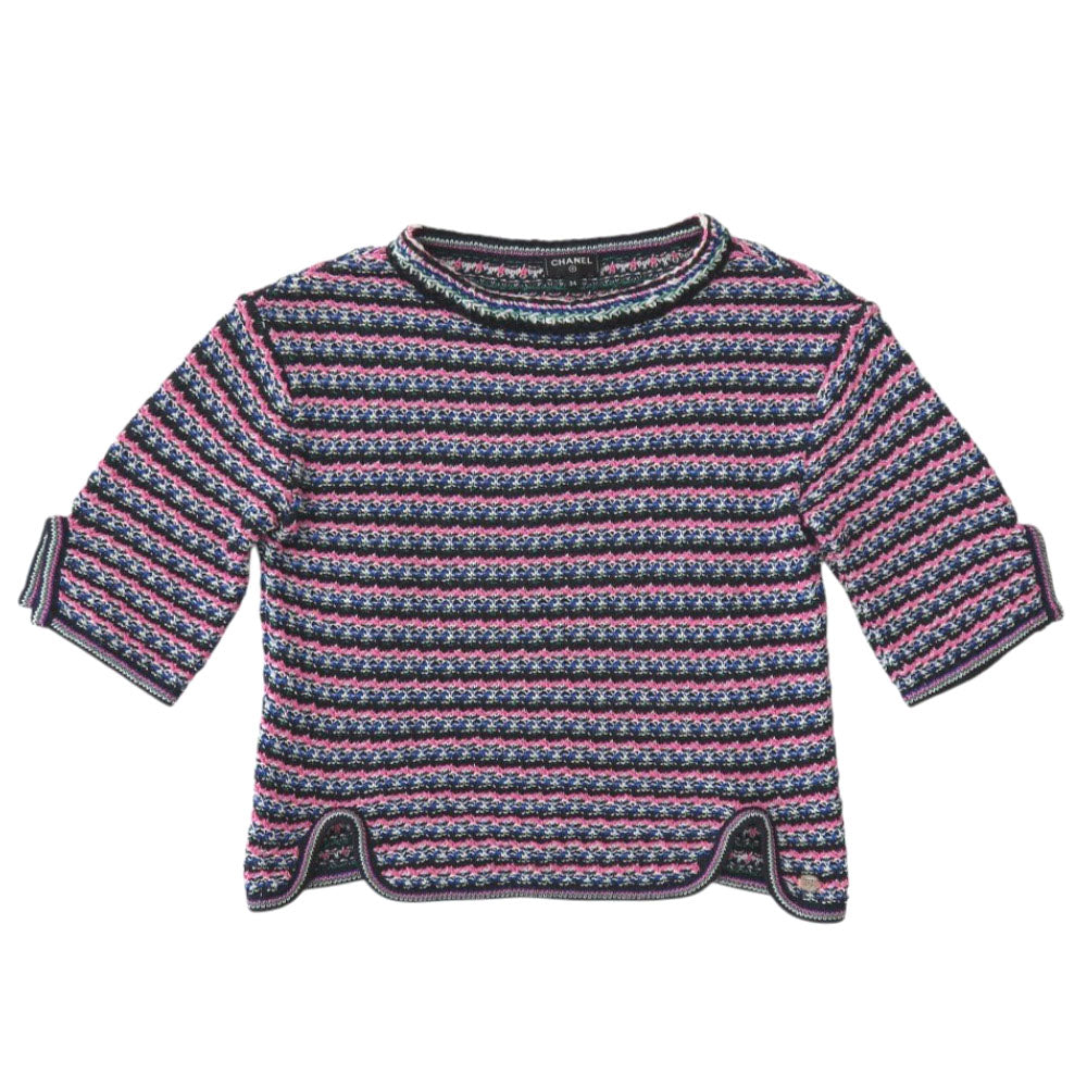 美品 シャネル P56636K07412 ココマーク コットン ピンク 半袖ニット 1430【中古】CHANEL