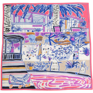 美品 エルメス カレ140 カレジェアン レイユール デテ カシミヤ シルク マルチカラー スカーフ 1432【中古】HERMES