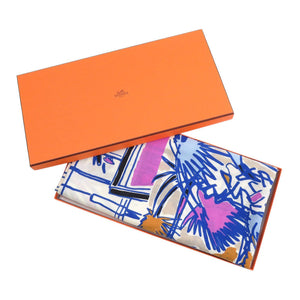 美品 エルメス カレ140 カレジェアン レイユール デテ カシミヤ シルク マルチカラー スカーフ 1432【中古】HERMES