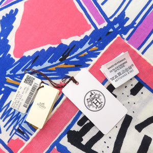 美品 エルメス カレ140 カレジェアン レイユール デテ カシミヤ シルク マルチカラー スカーフ 1432【中古】HERMES