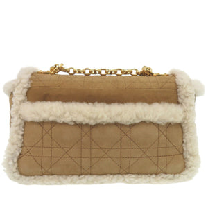 美品 クリスチャンディオール カロ CARO 斜め掛け チェーンショルダー バッグ シープスキン ウール キャメル 1452【中古】Christian Dior