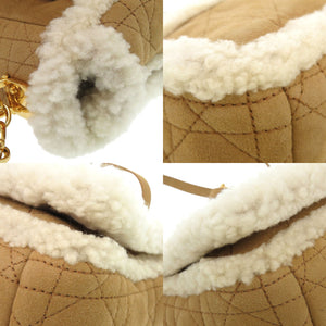 美品 クリスチャンディオール カロ CARO 斜め掛け チェーンショルダー バッグ シープスキン ウール キャメル 1452【中古】Christian Dior