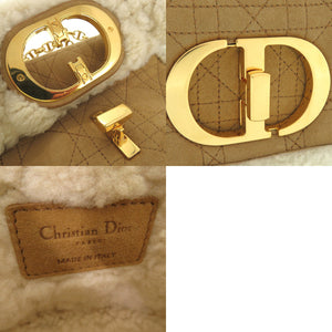 美品 クリスチャンディオール カロ CARO 斜め掛け チェーンショルダー バッグ シープスキン ウール キャメル 1452【中古】Christian Dior