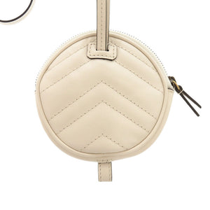 新品同様 グッチ GGマーモント 698787 レザー ブラック オフホワイト コインケース 黒 白 1462【中古】GUCCI