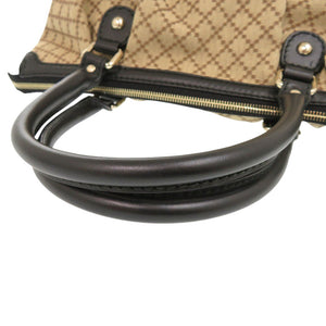 美品 グッチ 247902 GGキャンバス レザー ベージュ ブラック 2wayハンドバッグ 1465【中古】GUCCI