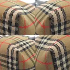 美品 バーバリー ミニトートバッグ ハンドバッグ シャドウホース シャドー ノバチェック キャンバス レザー 1468【中古】BURBERRY