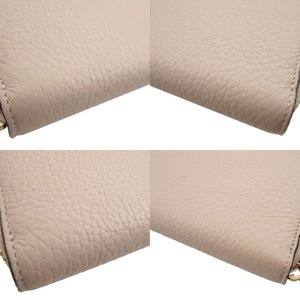 未使用 クロエ アルファベット レザー ベージュ ピンク ラウンドファスナー長財布 財布 1475【中古】Chloe