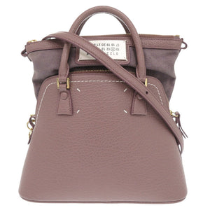 美品 メゾン マルジェラ 5AC S56WG0082 レザー キャンバス パープル 2WAY ハンドバッグ ショルダーバッグ 1478【中古】Maison Margiela