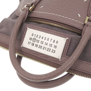 美品 メゾン マルジェラ 5AC S56WG0082 レザー キャンバス パープル 2WAY ハンドバッグ ショルダーバッグ 1478【中古】Maison Margiela