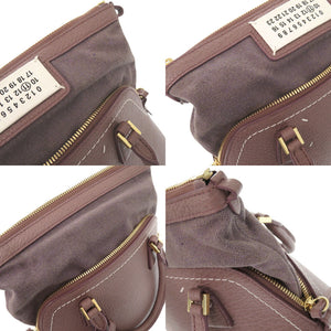 美品 メゾン マルジェラ 5AC S56WG0082 レザー キャンバス パープル 2WAY ハンドバッグ ショルダーバッグ 1478【中古】Maison Margiela