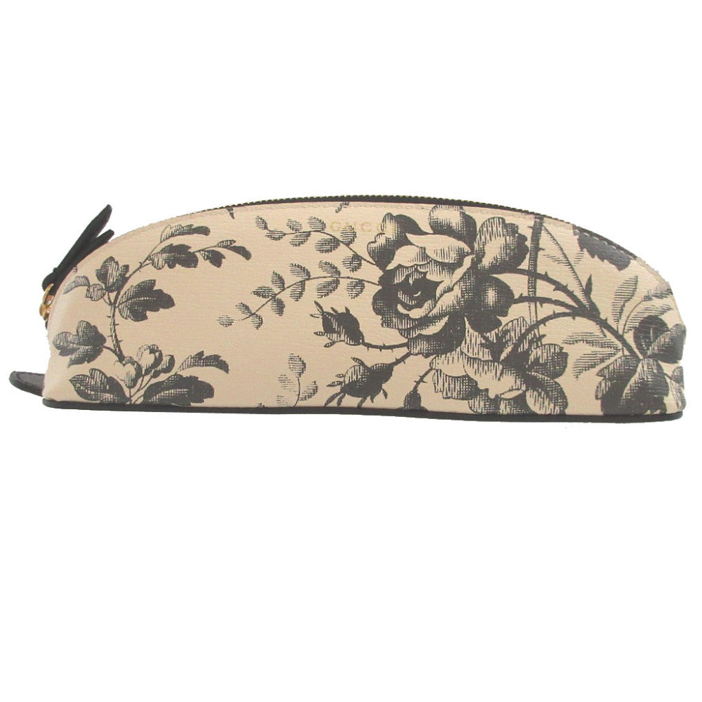 新品同様 グッチ 662130 ハーバリウム レザー ベージュ ブラック 黒 ペンケース 1482【中古】GUCCI