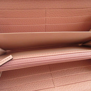 未使用 グッチ GGマーモント 456117 レザー ピンク ラウンドファスナー長財布 財布 1497【中古】GUCCI