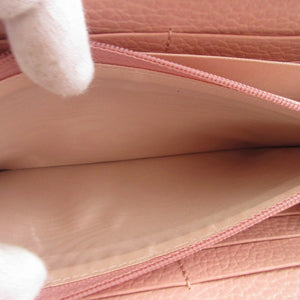 未使用 グッチ GGマーモント 456117 レザー ピンク ラウンドファスナー長財布 財布 1497【中古】GUCCI