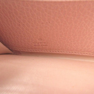 未使用 グッチ GGマーモント 456117 レザー ピンク ラウンドファスナー長財布 財布 1497【中古】GUCCI