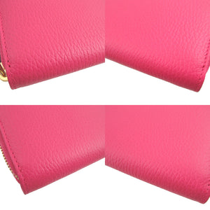 未使用 グッチ GGマーモント 456117 レザー ピンク ラウンドファスナー長財布 財布 1497【中古】GUCCI