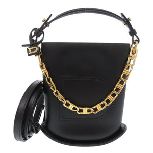 新品同様 デルボー パン エクラ ナノ レザー ブラック ハンドバッグ ショルダーバッグ 黒 1498【中古】DELVAUX