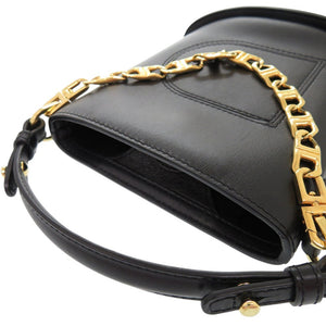 新品同様 デルボー パン エクラ ナノ レザー ブラック ハンドバッグ ショルダーバッグ 黒 1498【中古】DELVAUX