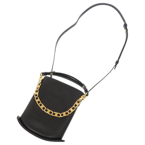 新品同様 デルボー パン エクラ ナノ レザー ブラック ハンドバッグ ショルダーバッグ 黒 1498【中古】DELVAUX