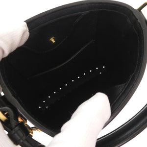 新品同様 デルボー パン エクラ ナノ レザー ブラック ハンドバッグ ショルダーバッグ 黒 1498【中古】DELVAUX