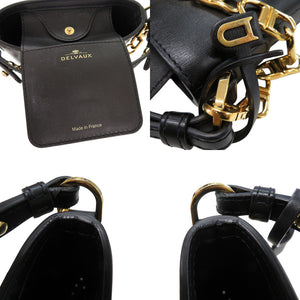 新品同様 デルボー パン エクラ ナノ レザー ブラック ハンドバッグ ショルダーバッグ 黒 1498【中古】DELVAUX