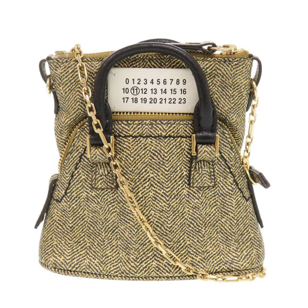 新品同様 メゾン マルジェラ 5AC ベビー SB3WG0048 レザー ジャガード ゴールド系 ショルダーバッグ 1500【中古】Maison Margiela