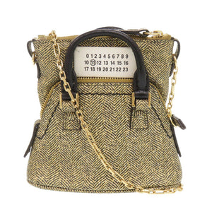 新品同様 メゾン マルジェラ 5AC ベビー SB3WG0048 レザー ジャガード ゴールド系 ショルダーバッグ 1500【中古】Maison Margiela